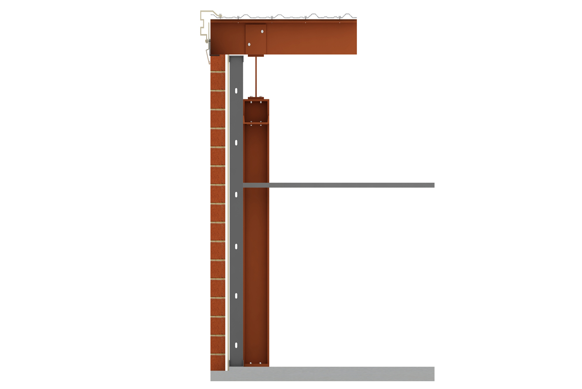 bearing frame endwall-open full height for studs and brick-1200