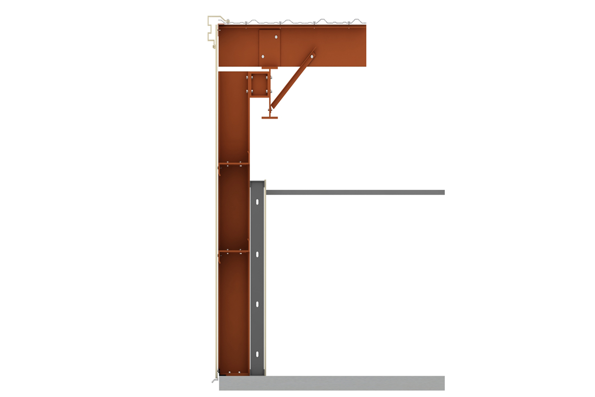 rigid frame endwall-flush girt condition with interior stud framing-1200