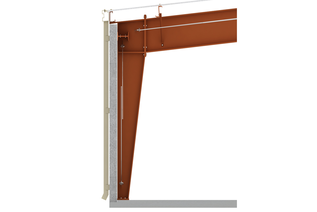 tapered column-bypass girt condition with sidewall open full height for concrete tilt wall-1200