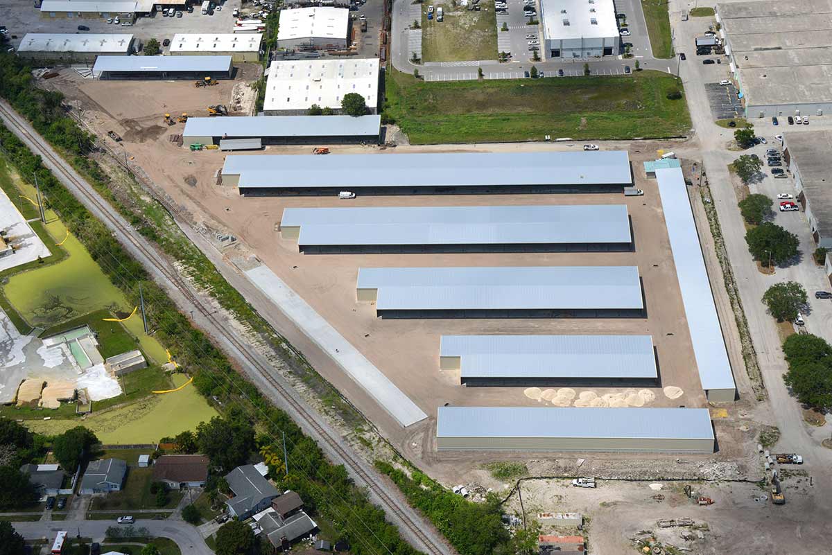 Aerial photo of storage facility for automobiles, boats and recreational vehicles. Aerial photo of storage facility for automobiles, boats and recreational vehicles.