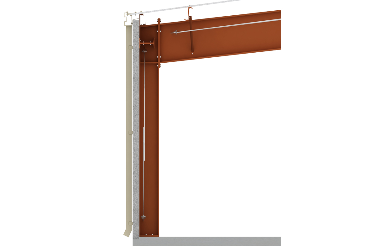 straight column-flush girt condition with sidewall open full height for concrete tilt wall-1200