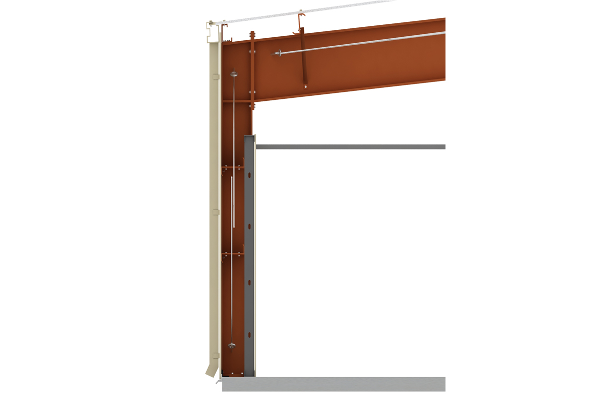 straight column-flush girt condition with interior stud framing-1200